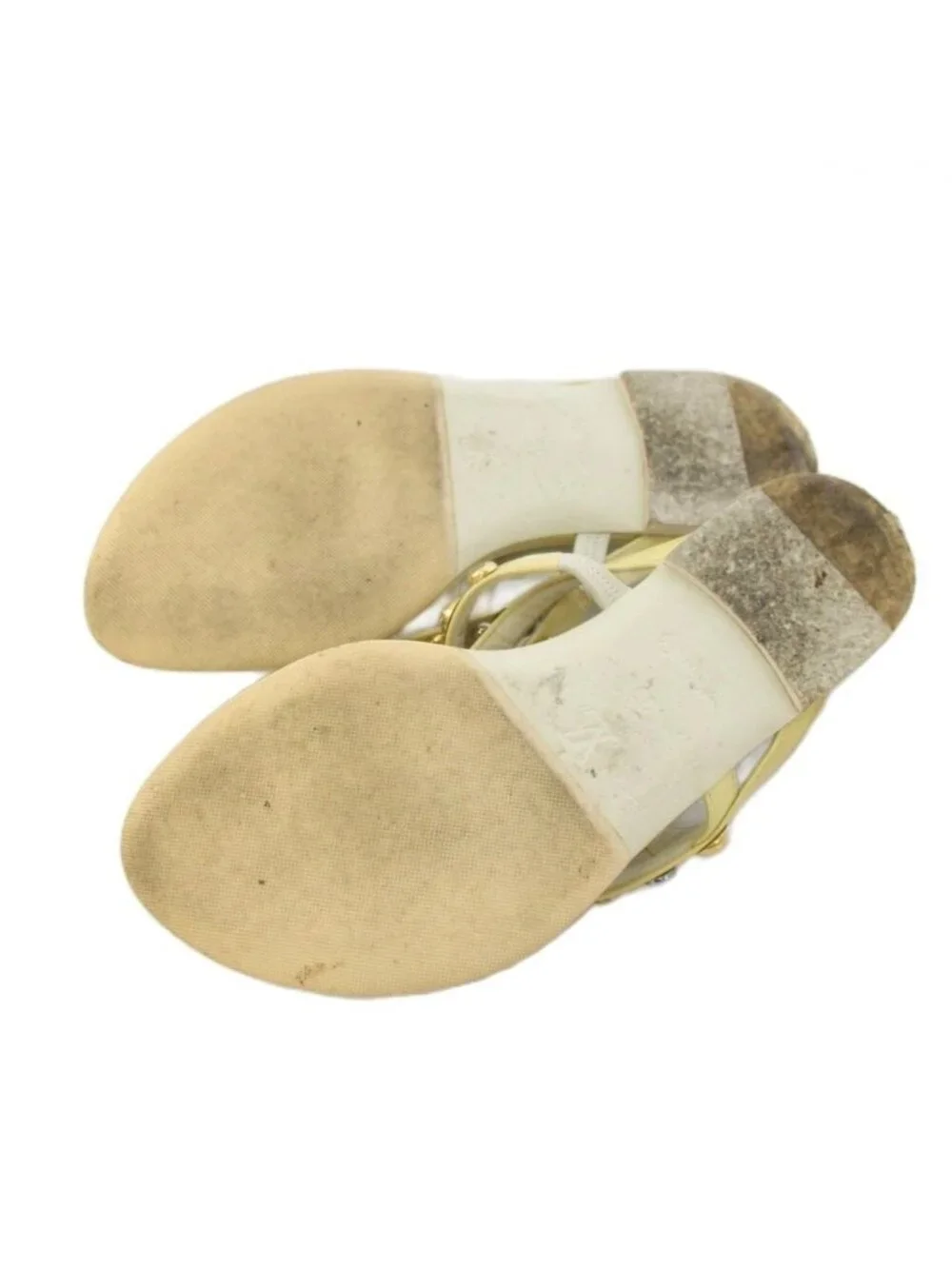 Louis Vuitton Sandals Studs Enamel 35 White Ivory TK
